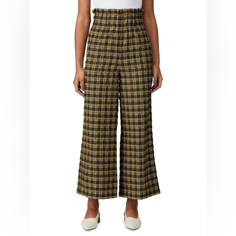 Ganni Check Paperbag Flared Pants